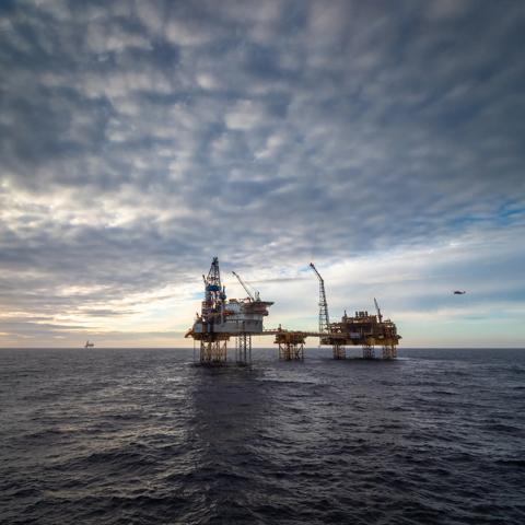 Offshore oil platform in the north sea.