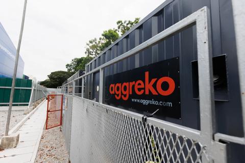 Diesel generator delivering temporary power for an event