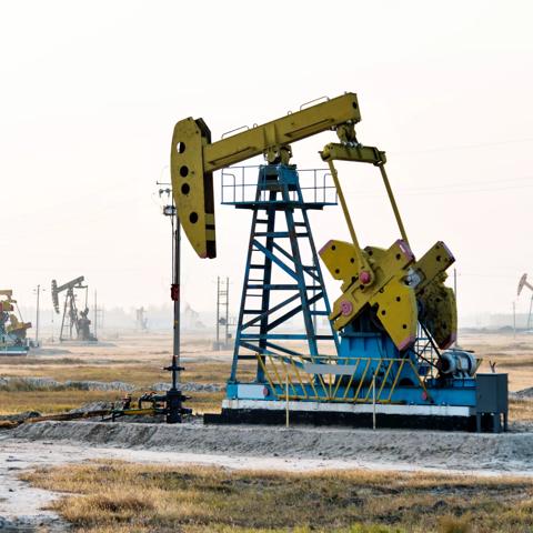 Oil pumps working under the sky