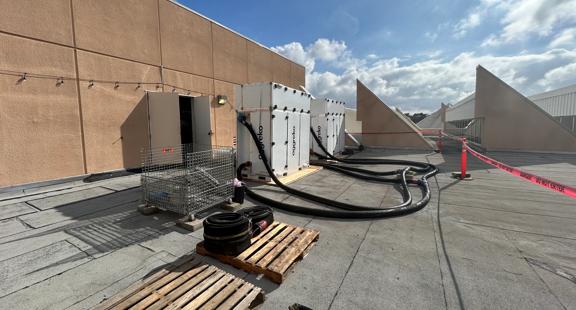 Aggreko air handlers on roof of a naval hospital