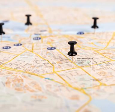 map with pins