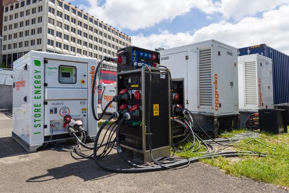 powering sustainable events at the sail GP British Grand Prix in Plymouth UK., 2021