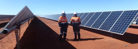 Images from the Granny Smith MIne, Australia, Solar power microgrid  project