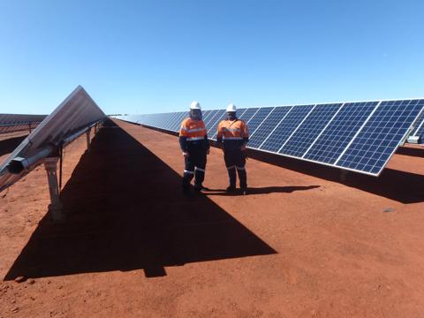 Images from the Granny Smith MIne, Australia, Solar power microgrid  project