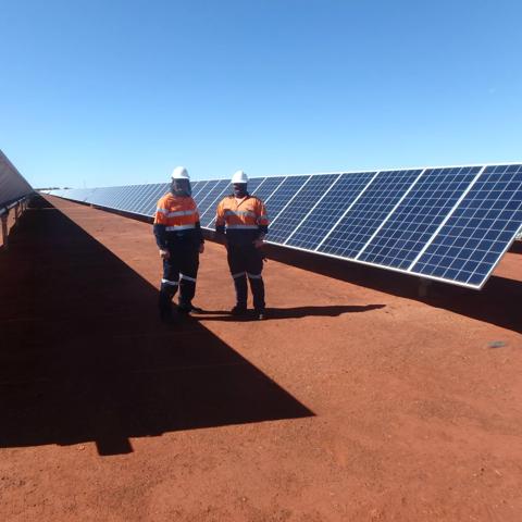 Images from the Granny Smith MIne, Australia, Solar power microgrid  project