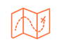 Orange icon of a map.
