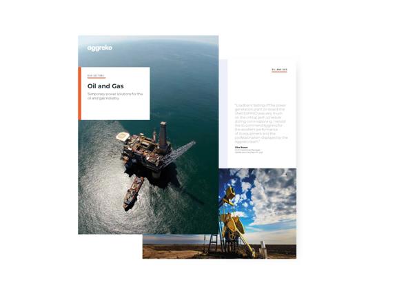 Cover of Aggreko's solutions for oil and gas brochure