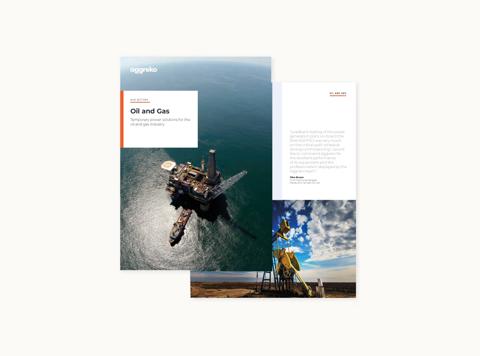 Cover of Aggreko's solutions for Oil and Gas brochure