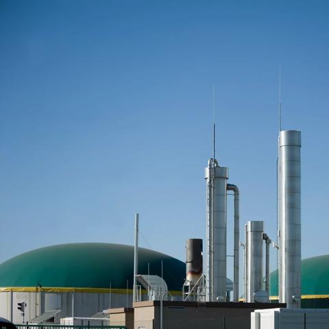 Detailshot of a modern biogas plant.