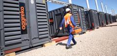 Aggreko technicians working on Mossel Bay project South Africa. 10 MW utility power.