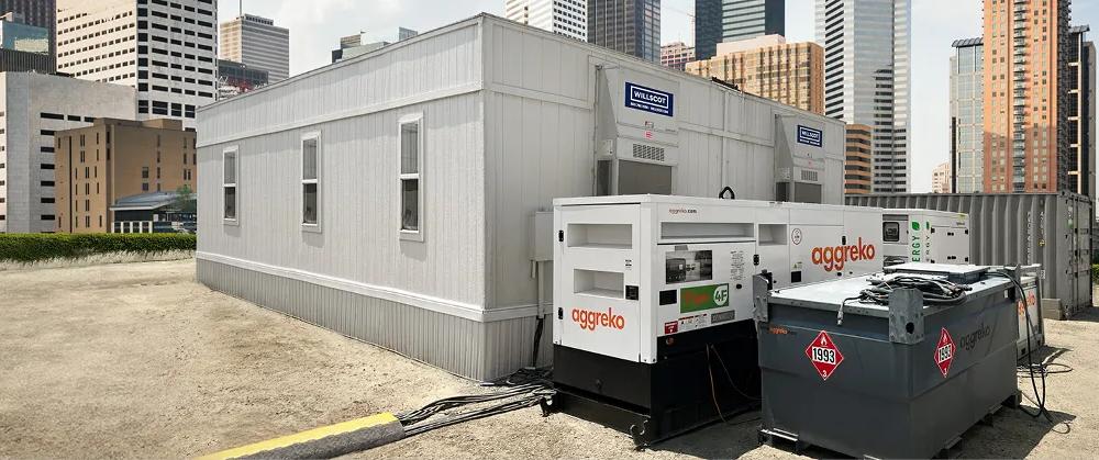 Image of a hybrid power system on a construction site providing energy in real time