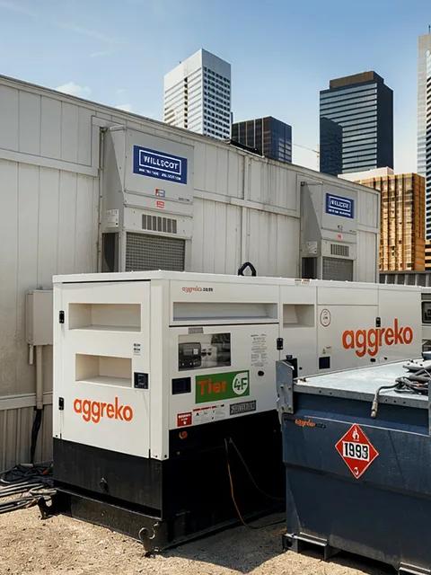 Image of a hybrid power system on a construction site providing energy in real time