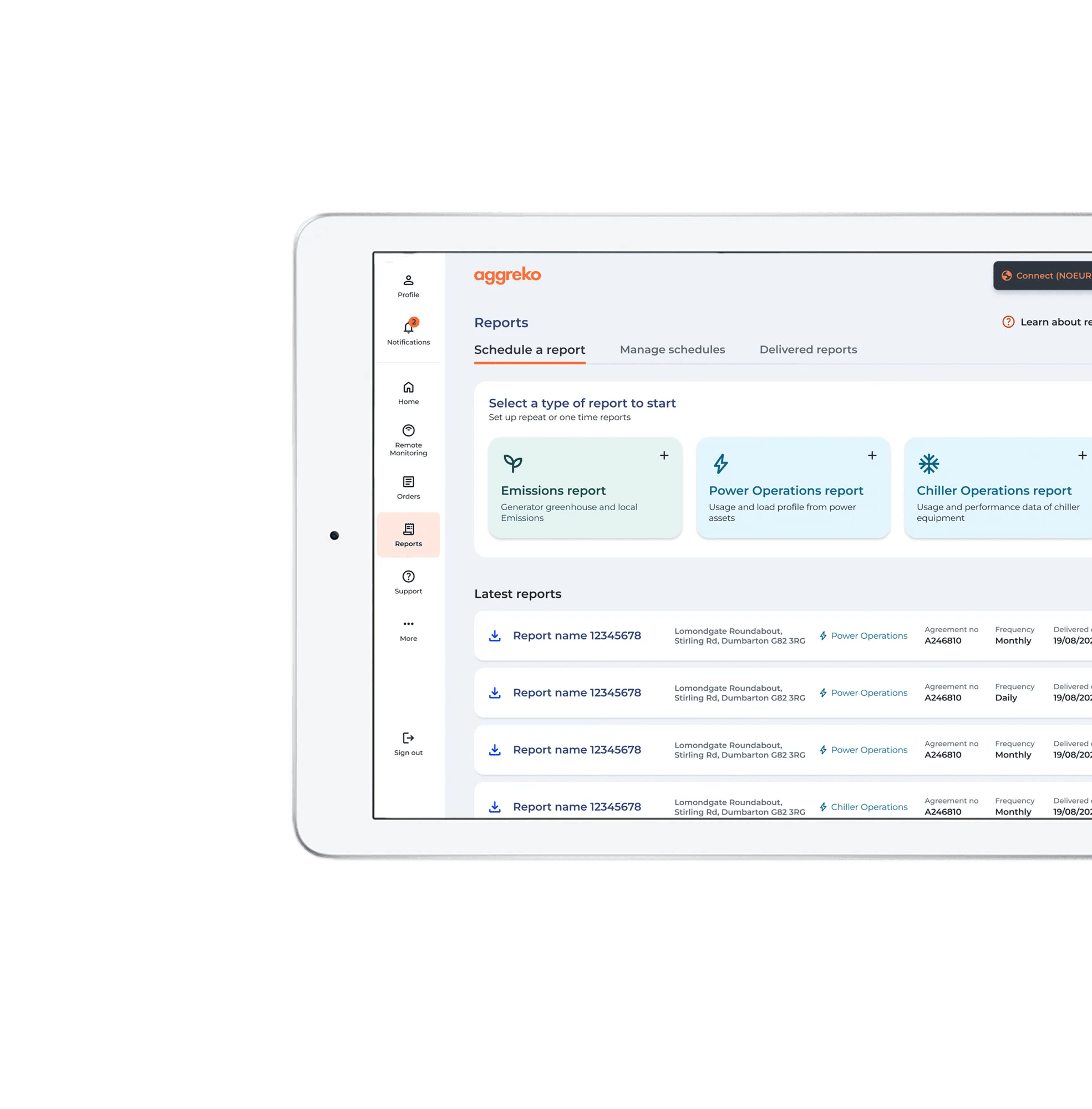Aggreko Connect Ipad mockup