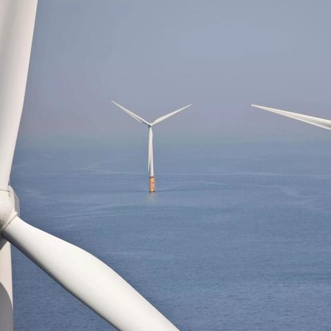 Turbines at offshore wind farm