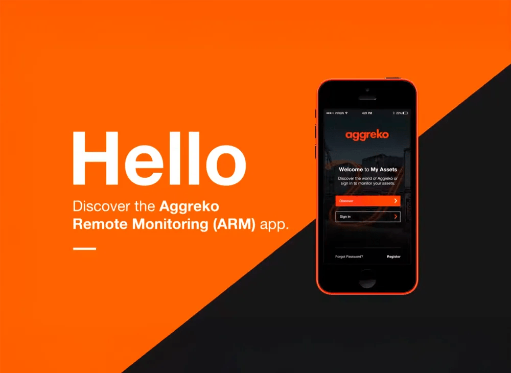 Aggreko ARM app promotional ad.  
