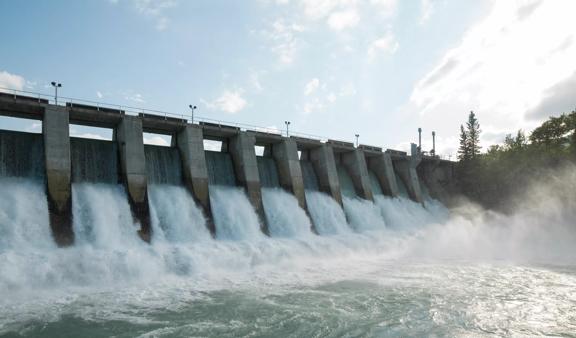 powering a massive hydro dam construction
