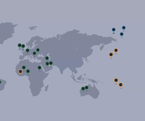 Mapa interactivo de Impulsando el cambio de Aggreko