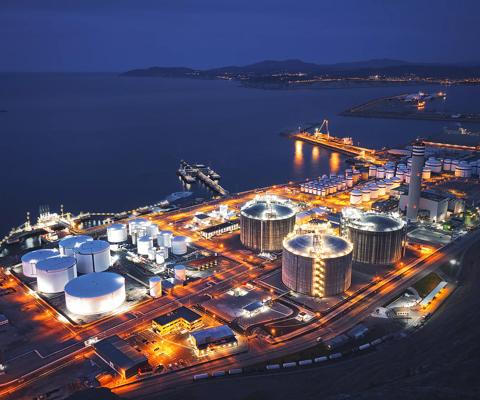 industry in Bilbao near the sea