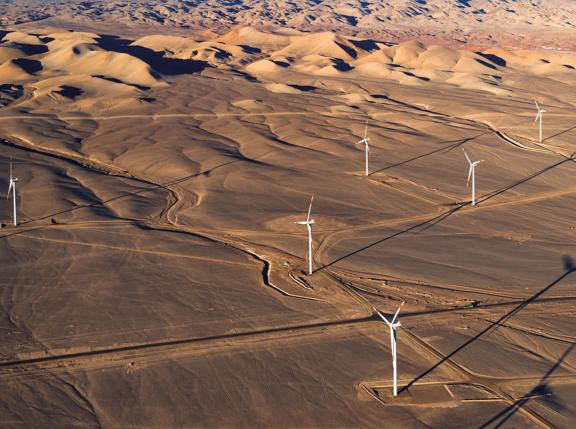 wind turbines desert