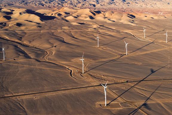 wind turbines desert