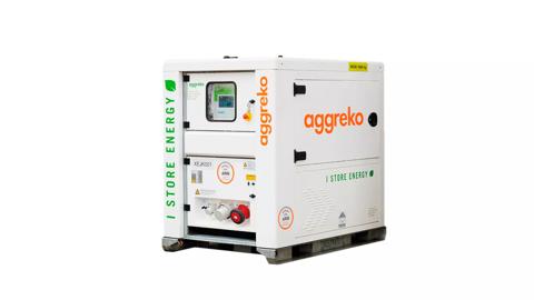 White Aggreko battery.