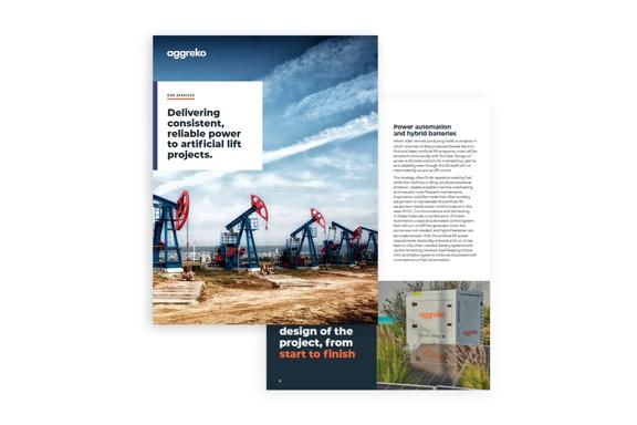 Delivering consistent, reliable power to artificial lift projects brochure cover.
