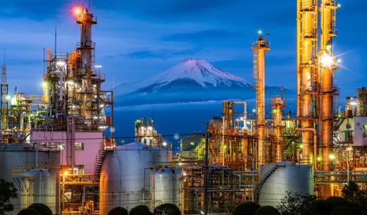 Mountain Fuji and Japan industry zone from Shizuoka prefecture, Tokyo, Japan