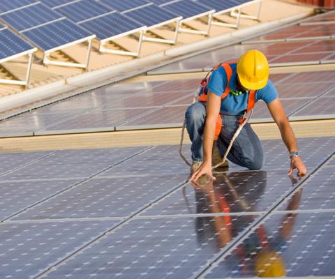 Stock Image- Construction of solar plant