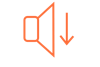 Speaking trompet with an arrow to the right, going downwards