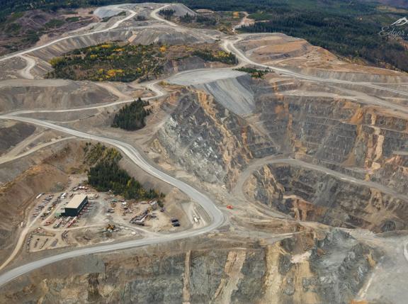 Aerial view of the mining facility.