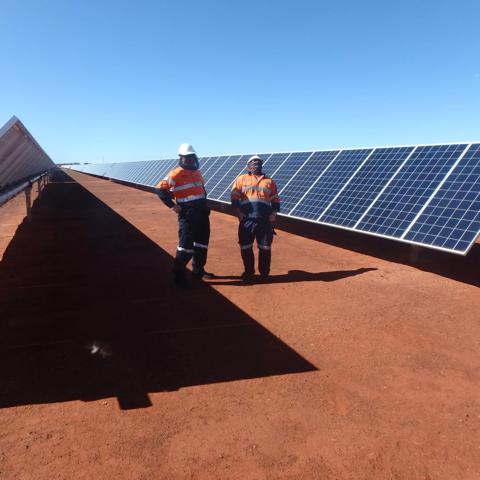 Images from the Granny Smith MIne, Australia, Solar power microgrid  project