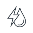 Icon of a drop of water with a lightning bolt beside it.