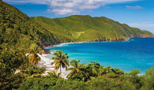 panoramic view of Carambola Beach St.Croix US Virgin Islands