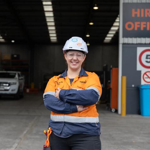 NZ service technician in the warehouse